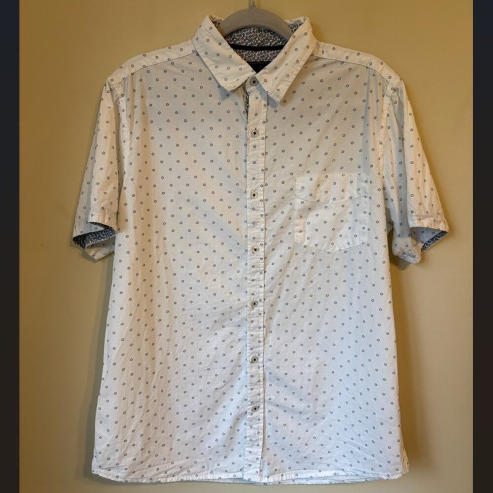 RUGBY University Ralph Lauren White Printed Short Sleeve Shirt Men's Size L